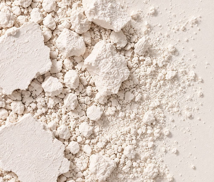 Crushed mineral powder representing skin-friendly minerals in SALT Mineral Beauty formulas
